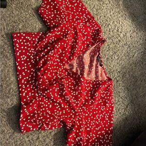 Red Heart Patterned Blouse